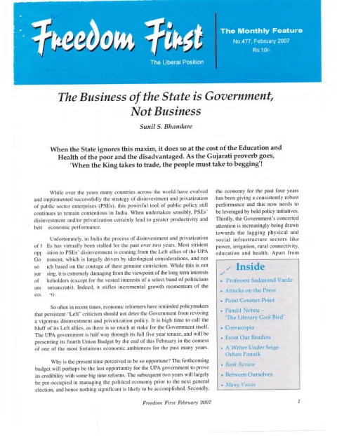 First page of Freedom First
